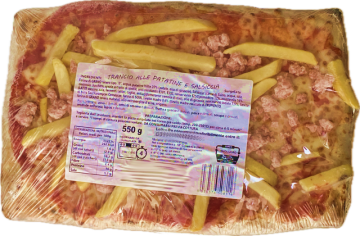6 Tranci di Pizza in Pala Patatine e Salsiccia con Farcitura Extra, 550 gr. cad. 