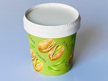 Gelato al Pistacchio Alta Qualità coppetta monodose da 165 ml. con cucchiaino